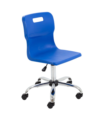 Titan Senior Swivel Chair|Chrome Base With Castors|Age 11 Plus Years|Blue