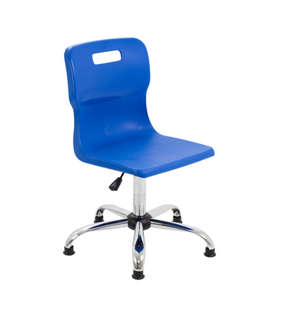 Titan Senior Swivel Chair|Chrome Base With Glides|Age 11 Plus Years|Blue