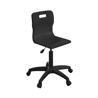 Titan Senior Swivel Chair|Black Base With Castors|Age 11 Plus Years|Black