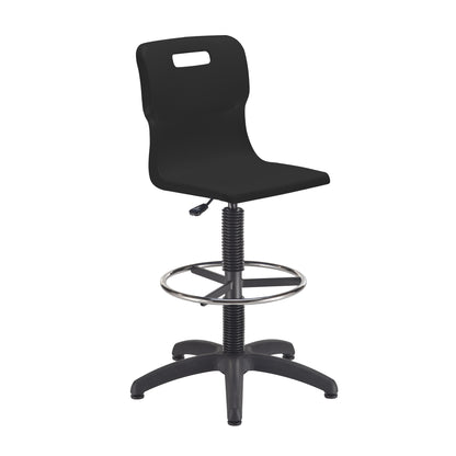 Titan Senior Swivel Chair|Black Base With Castors|Fixed D-Kit|Age 11 Plus Years|Black