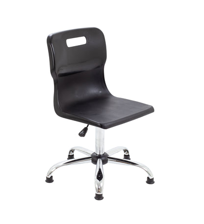 Titan Senior Swivel Chair|Chrome Base With Glides|Age 11 Plus Years|Black