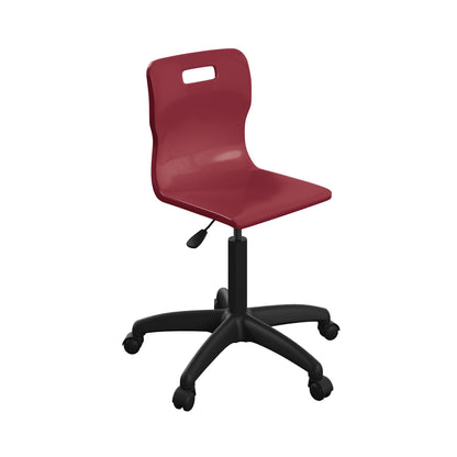 Titan Senior Swivel Chair|Burgundy Base With Castors|Age 11 Plus Years|Burgundy