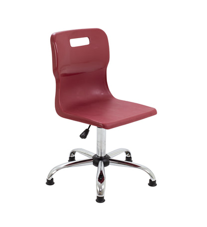 Titan Senior Swivel Chair|Chrome Base With Glides|Age 11 Plus Years|Burgundy