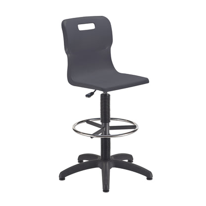 Titan Senior Swivel Chair|Charcoal Base With Castors|Fixed D-Kit|Age 11 Plus Years|Charcoal