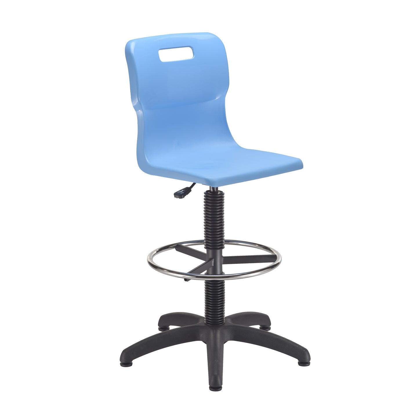 Titan Senior Swivel Chair|Sky Blue Base With Castors|Fixed D-Kit|Age 11 Plus Years|Sky Blue