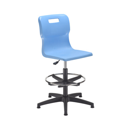 Titan Senior Swivel Chair|Sky Blue Base With Castors|Adjustable D-Kit|Age 11 Plus Years|Sky Blue