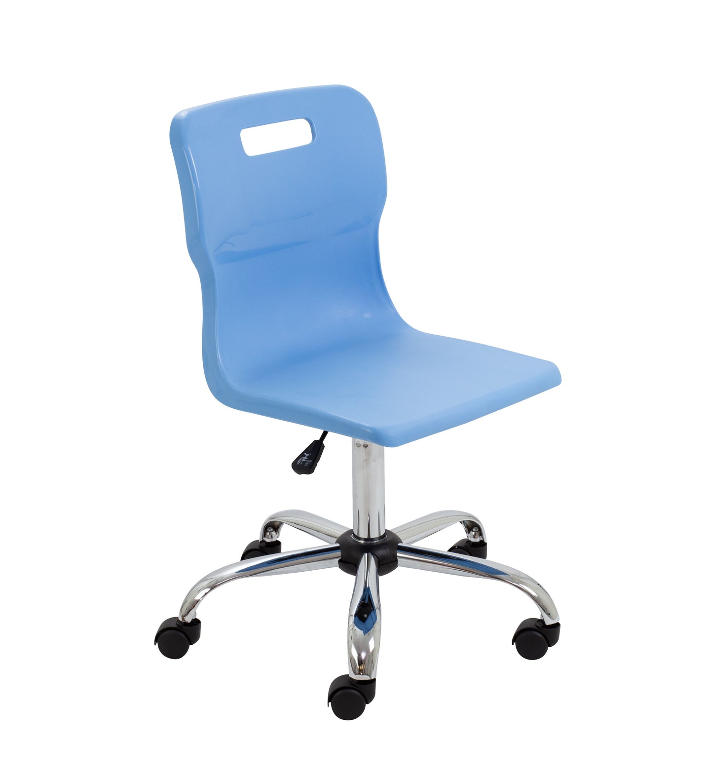 Titan Senior Swivel Chair|Chrome Base With Castors|Age 11 Plus Years|Sky Blue