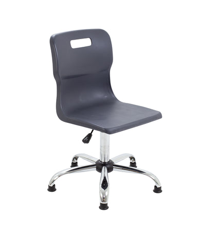 Titan Senior Swivel Chair|Chrome Base With Glides|Age 11 Plus Years|Charcoal