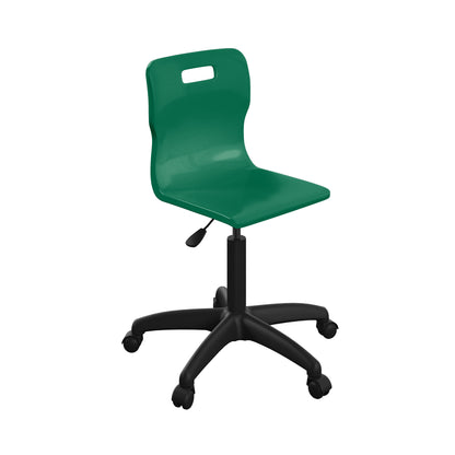 Titan Senior Swivel Chair|Black Base With Castors|Age 11 Plus Years|Green