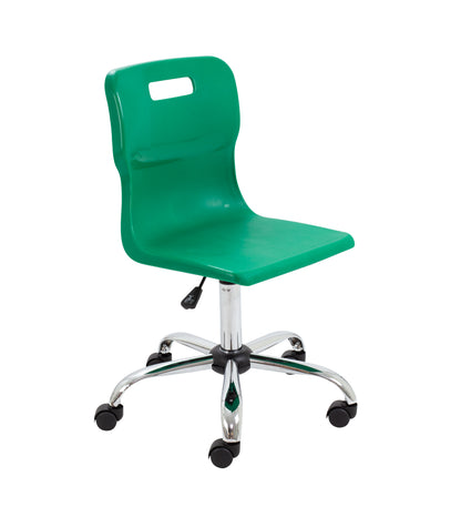 Titan Senior Swivel Chair|Chrome Base With Castors|Age 11 Plus Years|Green