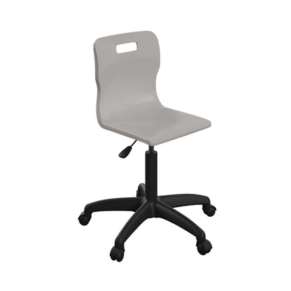 Titan Senior Swivel Chair|Black Base With Castors|Age 11 Plus Years|Grey