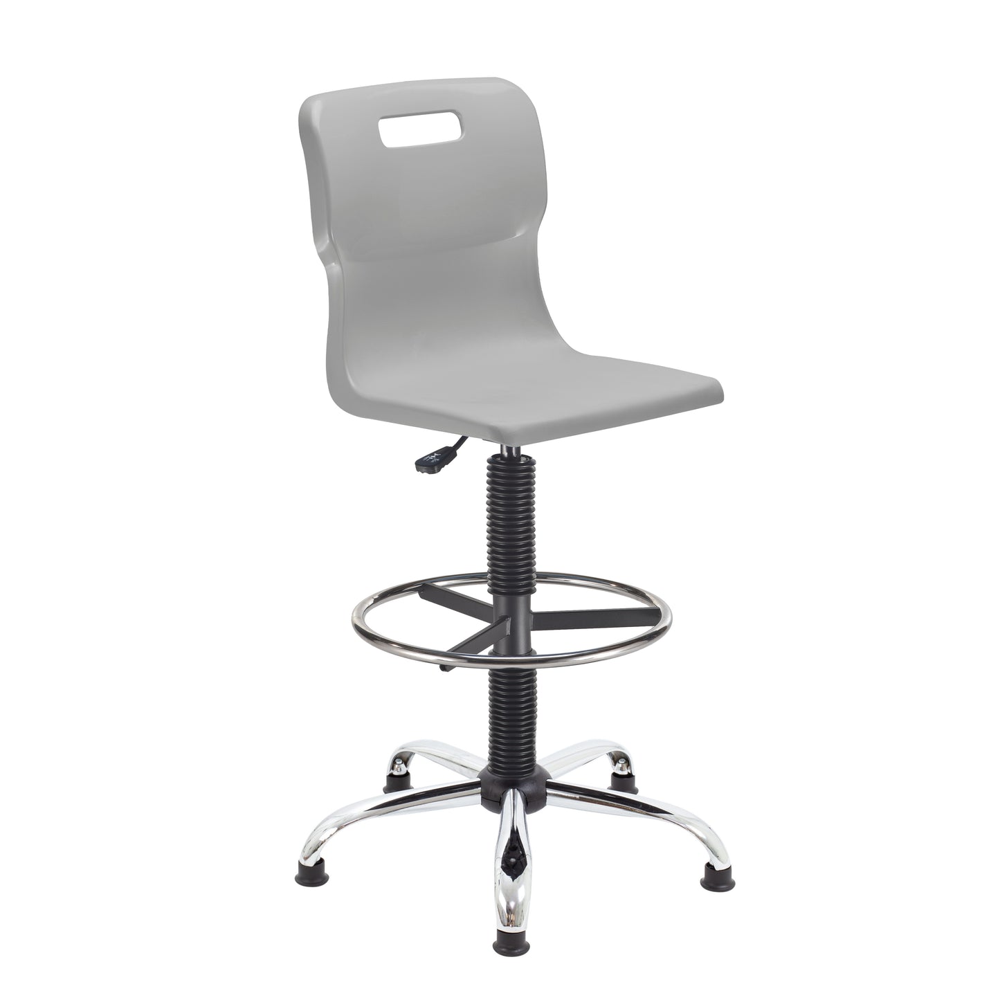 Titan Senior Swivel Chair|Chrome Base With Castors|Adjustable D-Kit|Age 11 Plus Years|Grey