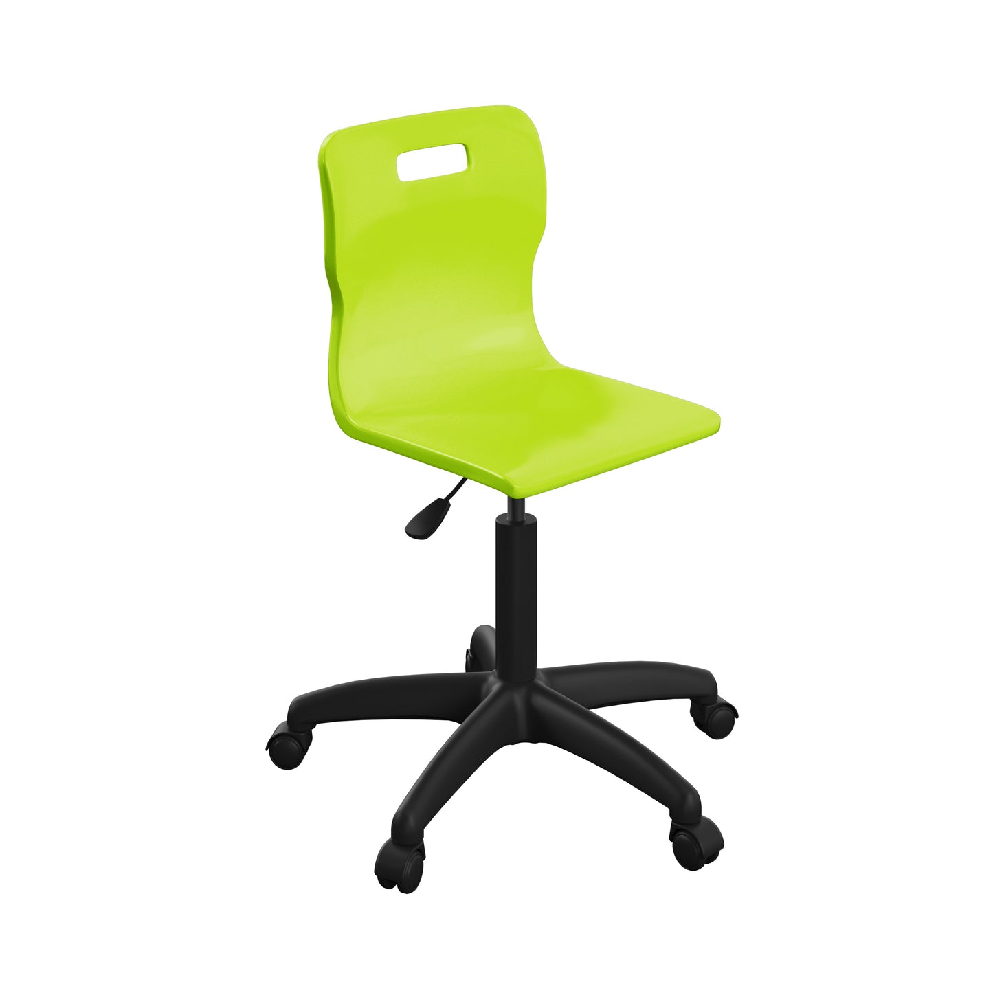 Titan Senior Swivel Chair|Black Base With Castors|Age 11 Plus Years|Lime