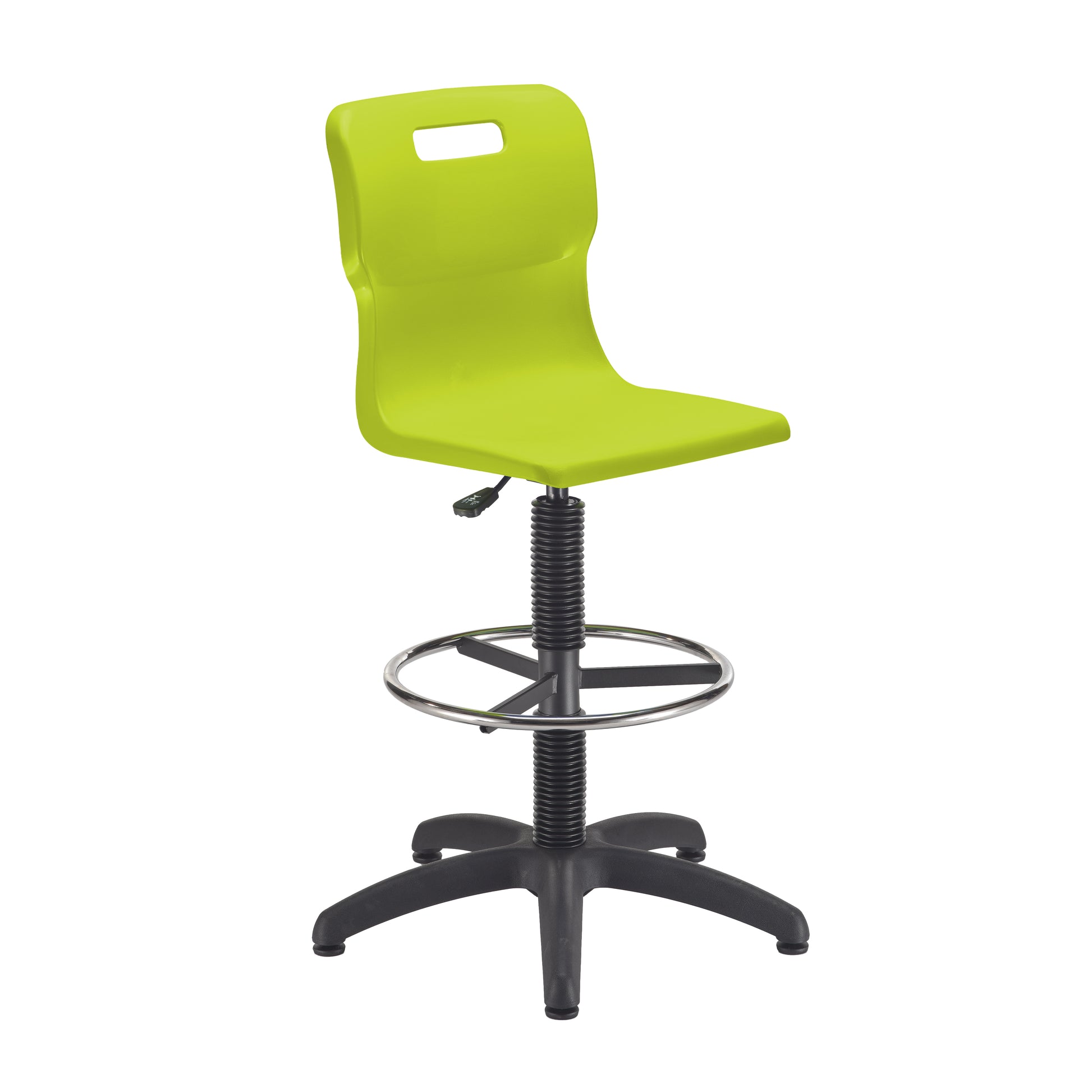 Titan Senior Swivel Chair|Black Base With Castors|Fixed D-Kit|Age 11 Plus Years|Lime