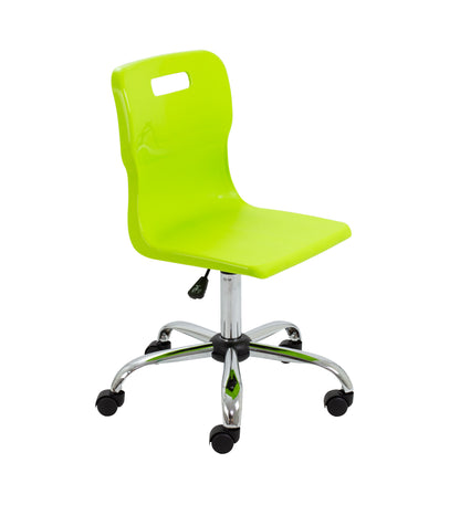 Titan Senior Swivel Chair|Chrome Base With Castors|Age 11 Plus Years|Lime