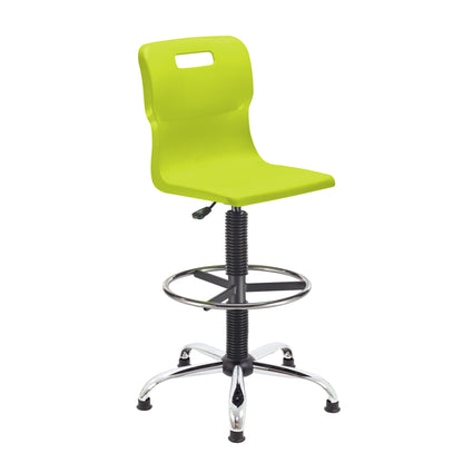 Titan Senior Swivel Chair|Chrome Base With Castors|Adjustable D-Kit|Age 11 Plus Years|Lime