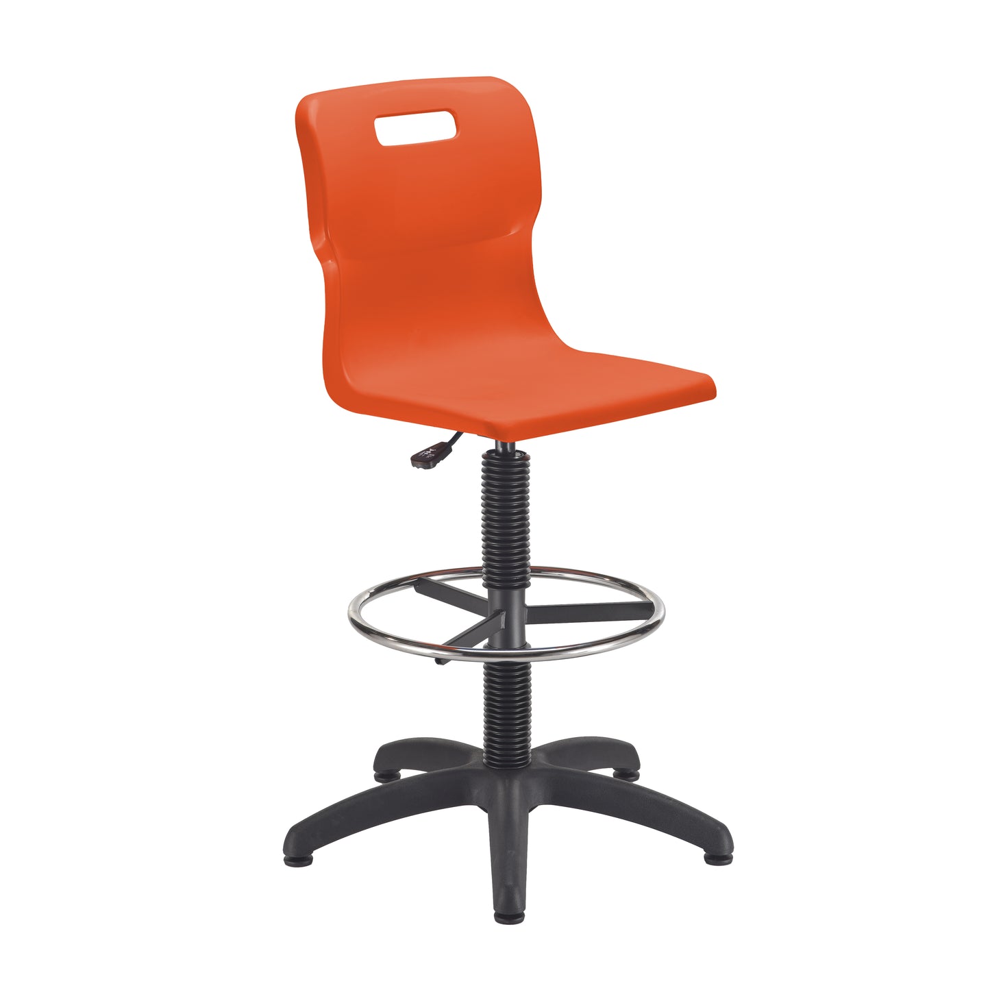 Titan Senior Swivel Chair|Black Base With Castors|Fixed D-Kit|Age 11 Plus Years|Orange