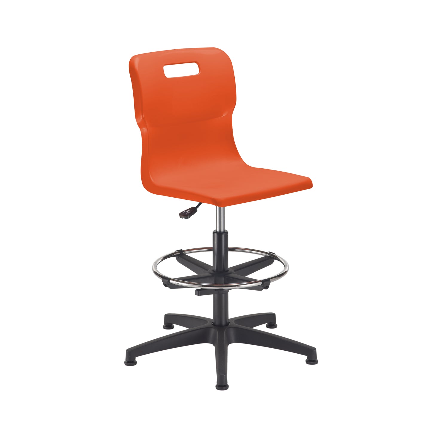 Titan Senior Swivel Chair|Black Base With Castors|Adjustable D-Kit|Age 11 Plus Years|Orange
