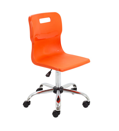Titan Senior Swivel Chair|Chrome Base With Castors|Age 11 Plus Years|Orange