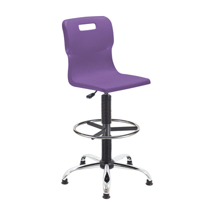 Titan Senior Swivel Chair|Chrome Base With Castors|Adjustable D-Kit|Age 11 Plus Years|Purple
