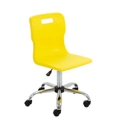 Titan Senior Swivel Chair|Chrome Base With Castors|Age 11 Plus Years|Yellow