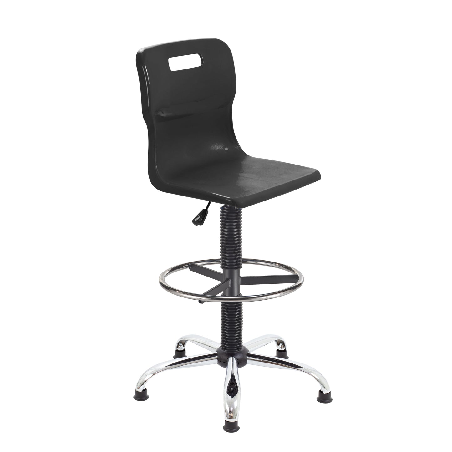 Titan Senior Swivel Chair|Chrome Base With Castors|Fixed D-Kit|Age 11 Plus Years|Black