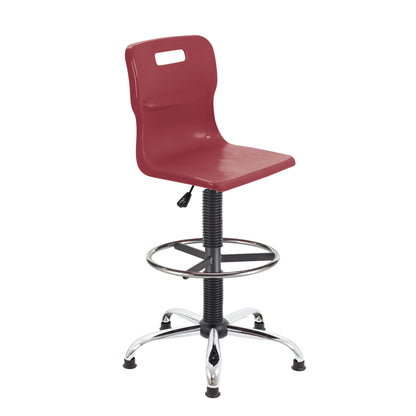 Titan Senior Swivel Chair|Chrome Base With Castors|Fixed D-Kit|Age 11 Plus Years|Burgundy