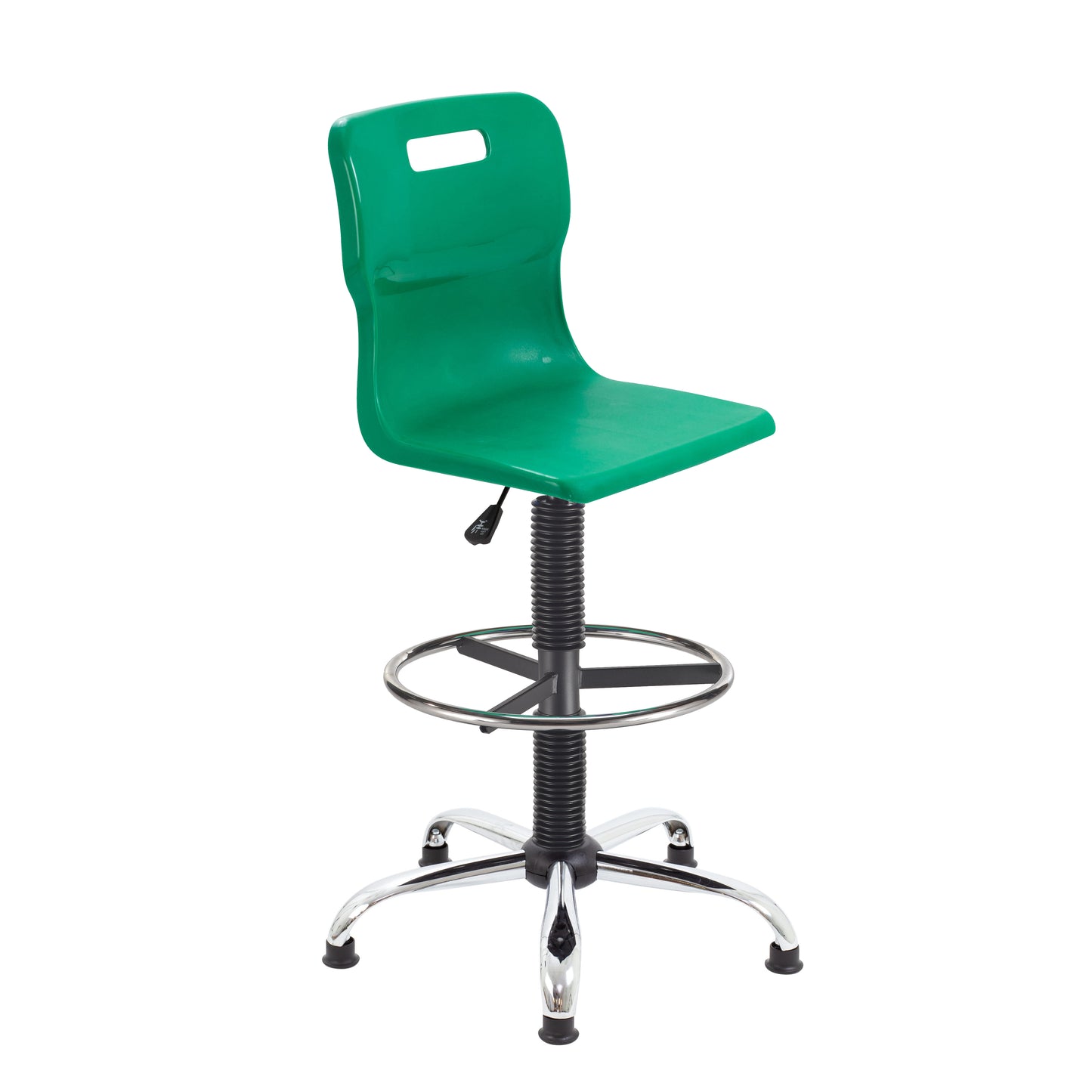Titan Senior Swivel Chair|Chrome Base With Castors|Fixed D-Kit|Age 11 Plus Years|Green