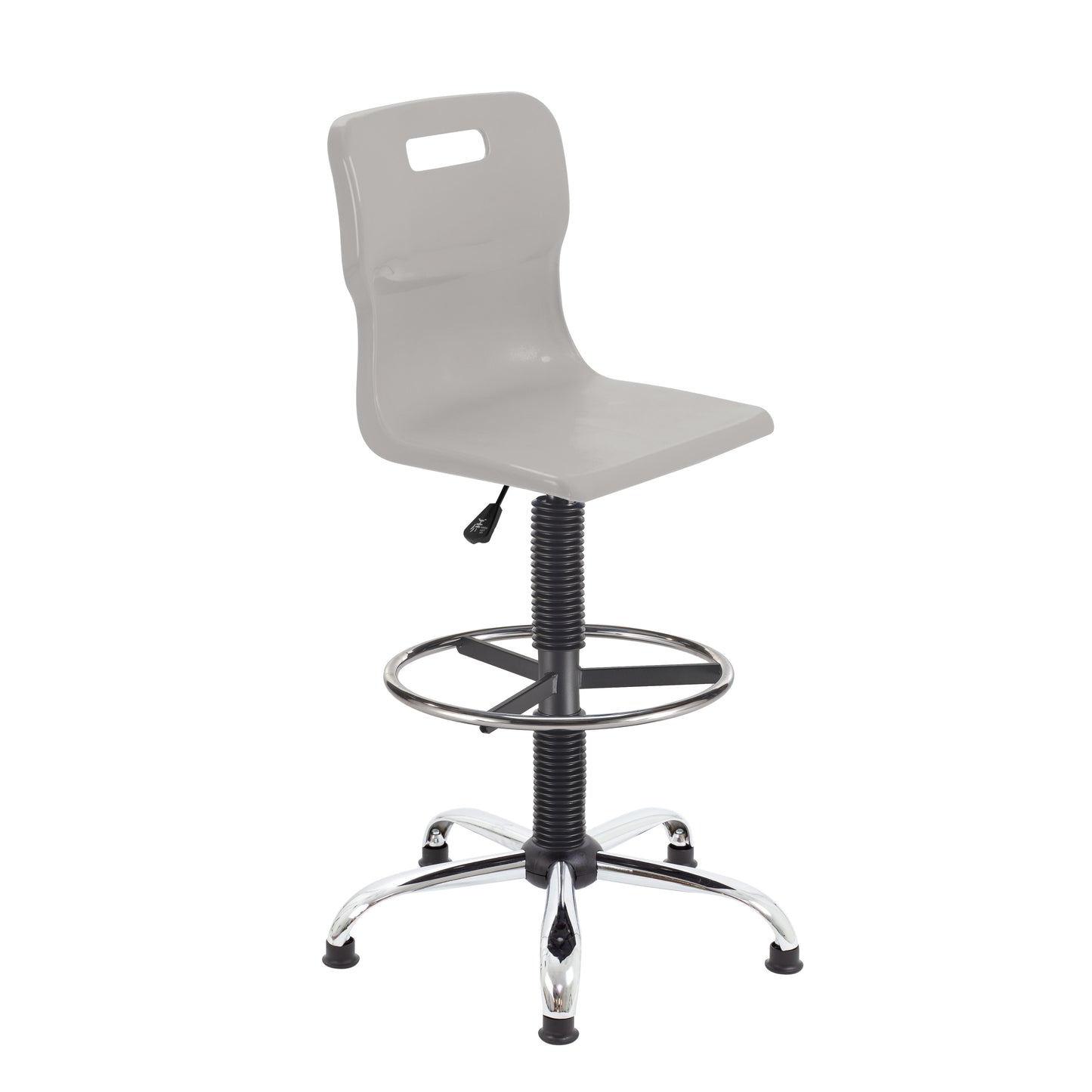 Titan Senior Swivel Chair|Chrome Base With Castors|Fixed D-Kit|Age 11 Plus Years|Grey