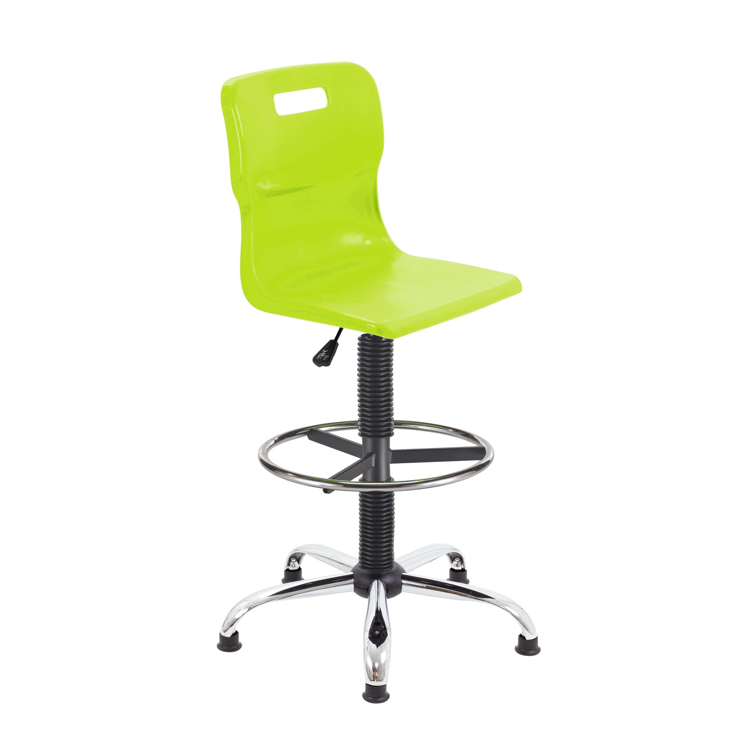 Titan Senior Swivel Chair|Chrome Base With Castors|Fixed D-Kit|Age 11 Plus Years|Lime