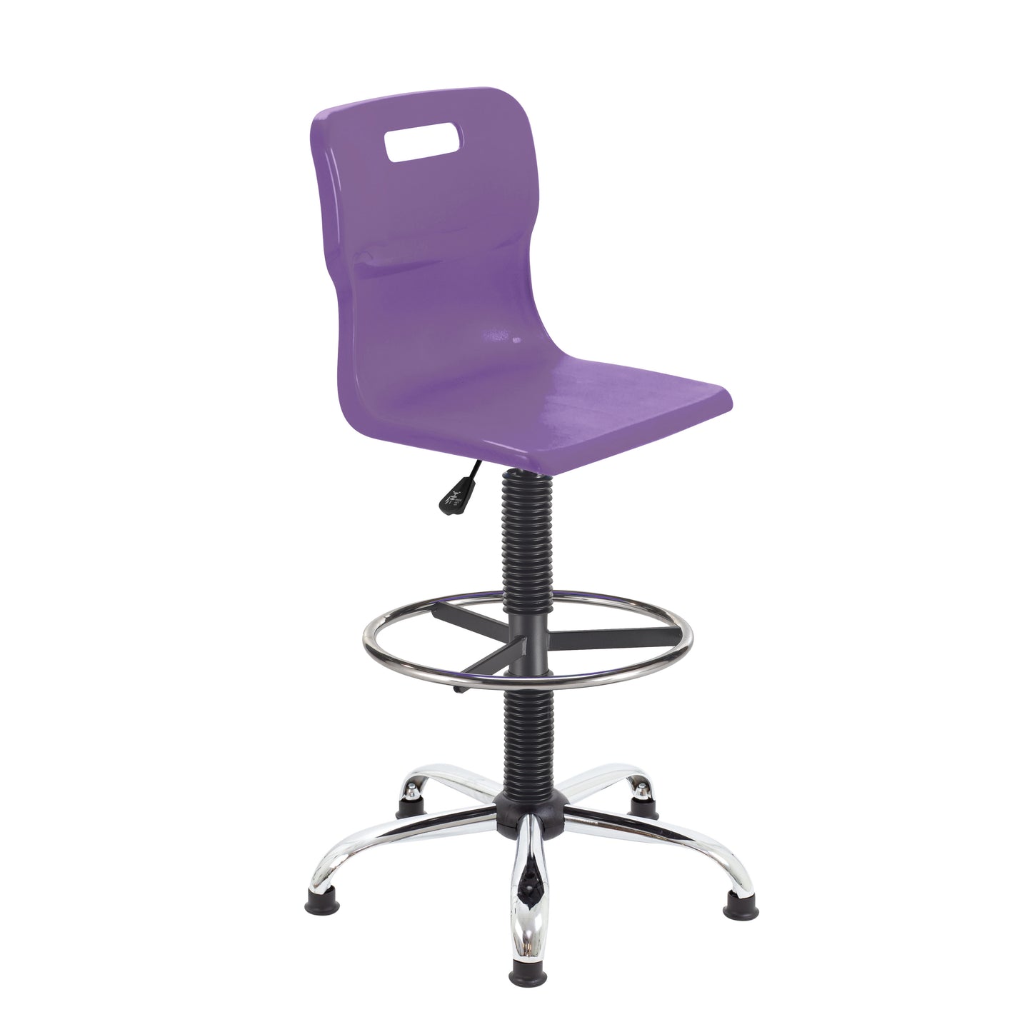 Titan Senior Swivel Chair|Chrome Base With Castors|Fixed D-Kit|Age 11 Plus Years|Purple