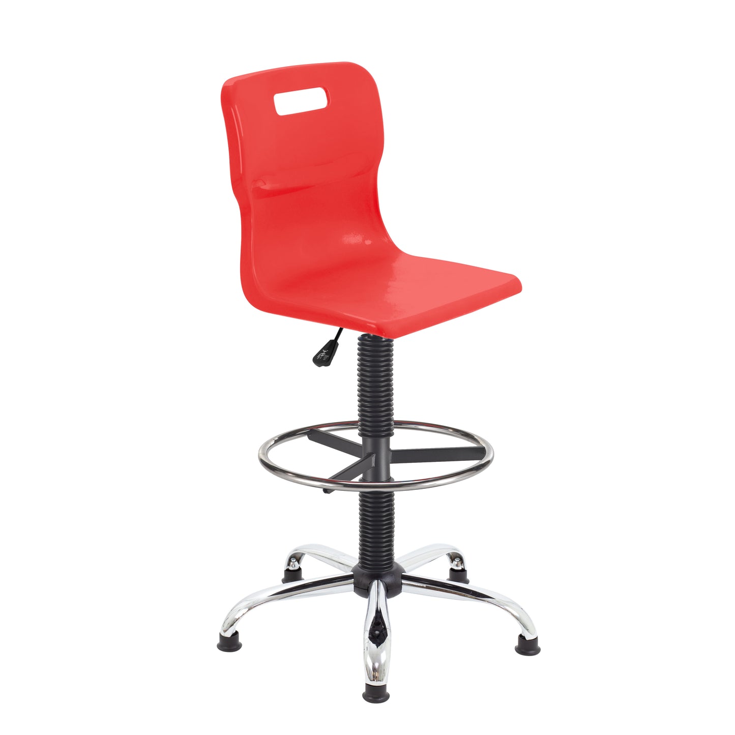 Titan Senior Swivel Chair|Chrome Base With Castors|Fixed D-Kit|Age 11 Plus Years|Red