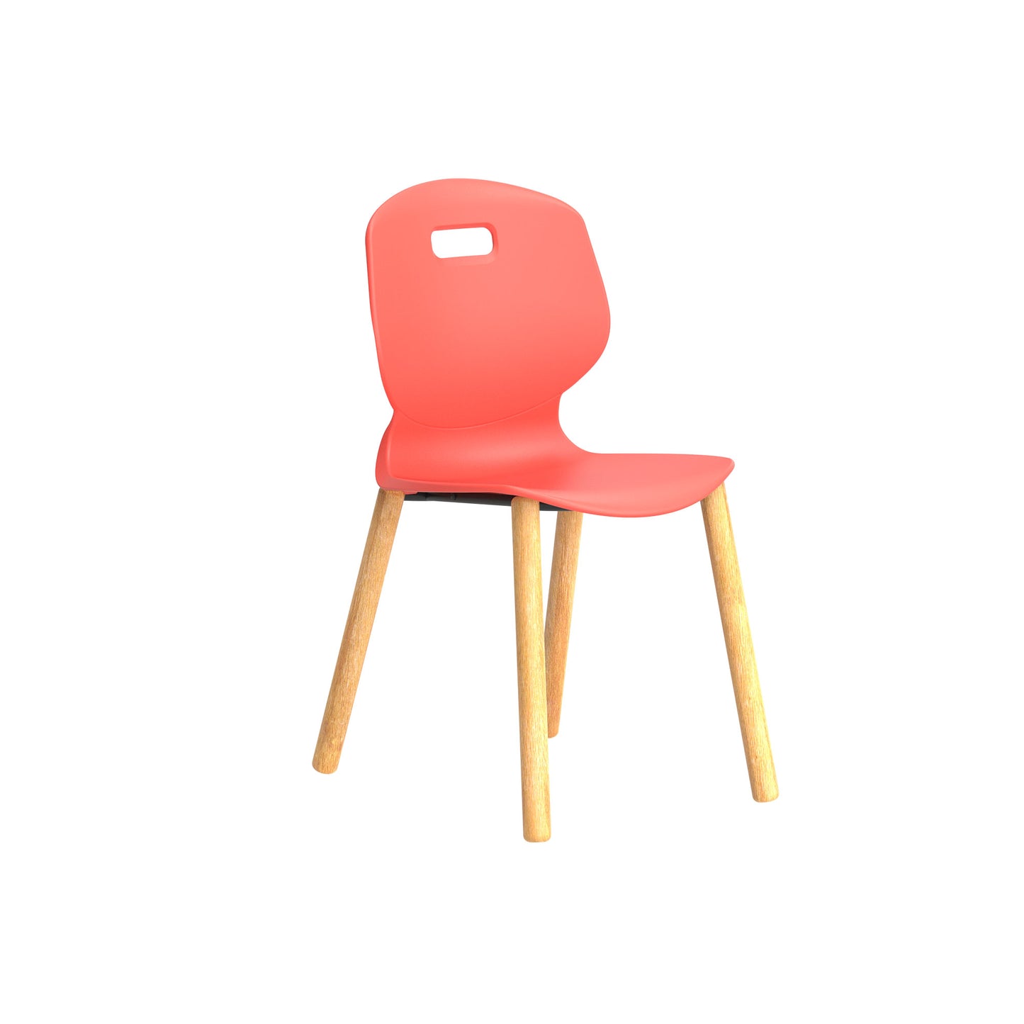 Arc Wooden Four Leg Chair|Size 6|Age 14 Plus Years|Coral