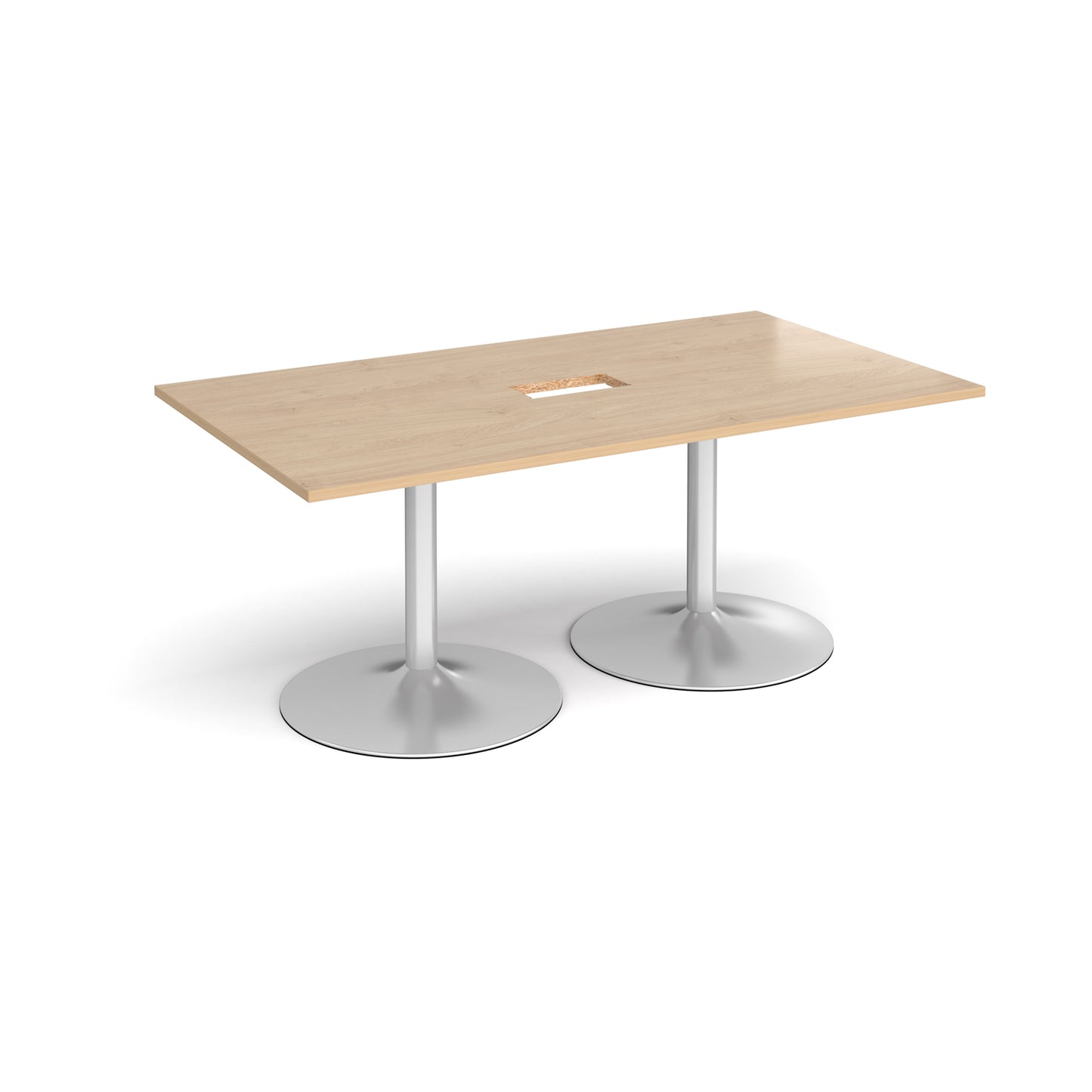 Trumpet base rectangular power ready boardroom table - TB18-CO-S-KO