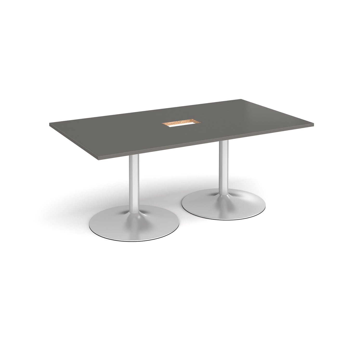 Trumpet base rectangular power ready boardroom table - TB18-CO-S-OG