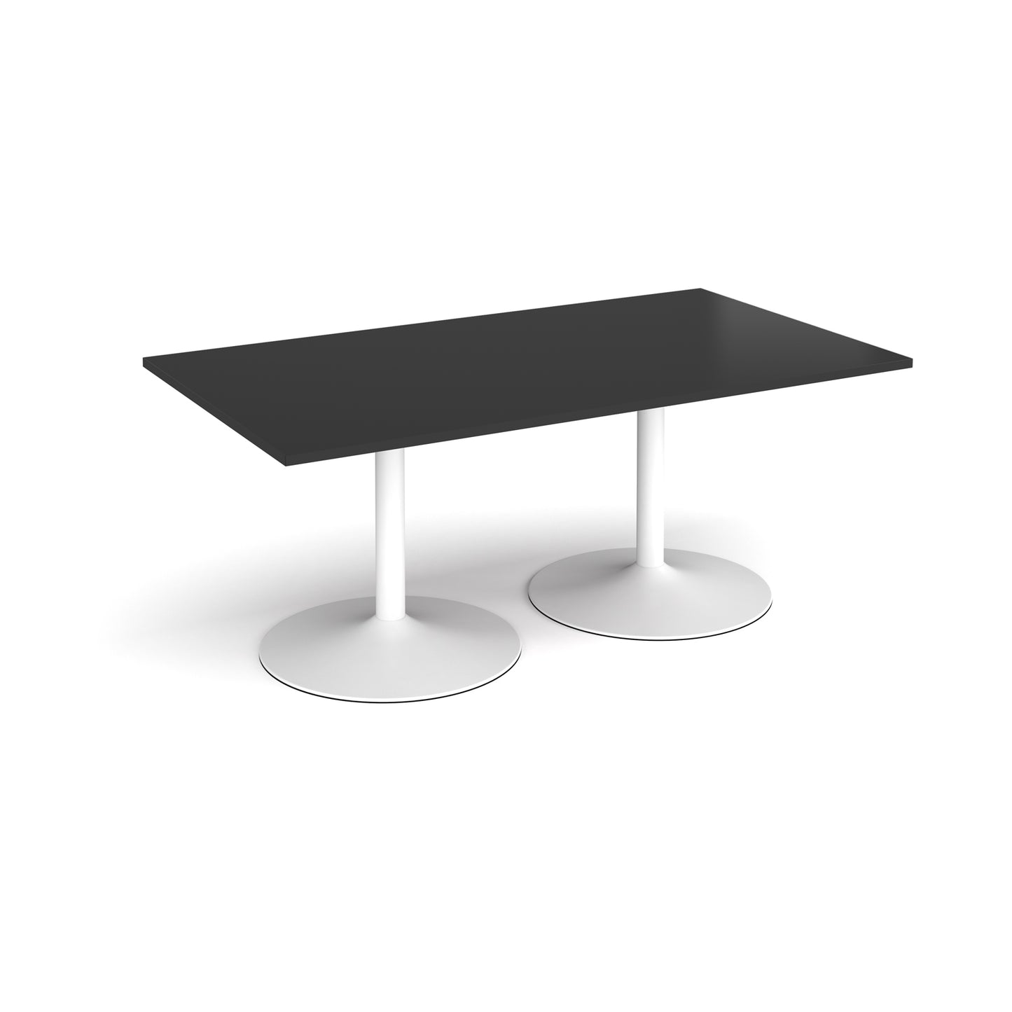 Trumpet base rectangular boardroom table - TB18-WH-BK