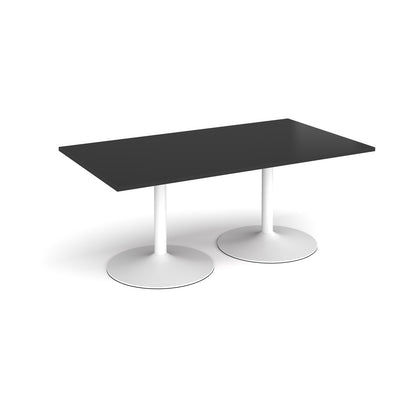 Trumpet base rectangular boardroom table - TB18-WH-BK