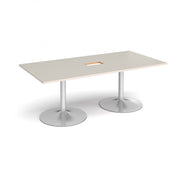 Trumpet base rectangular power ready boardroom table