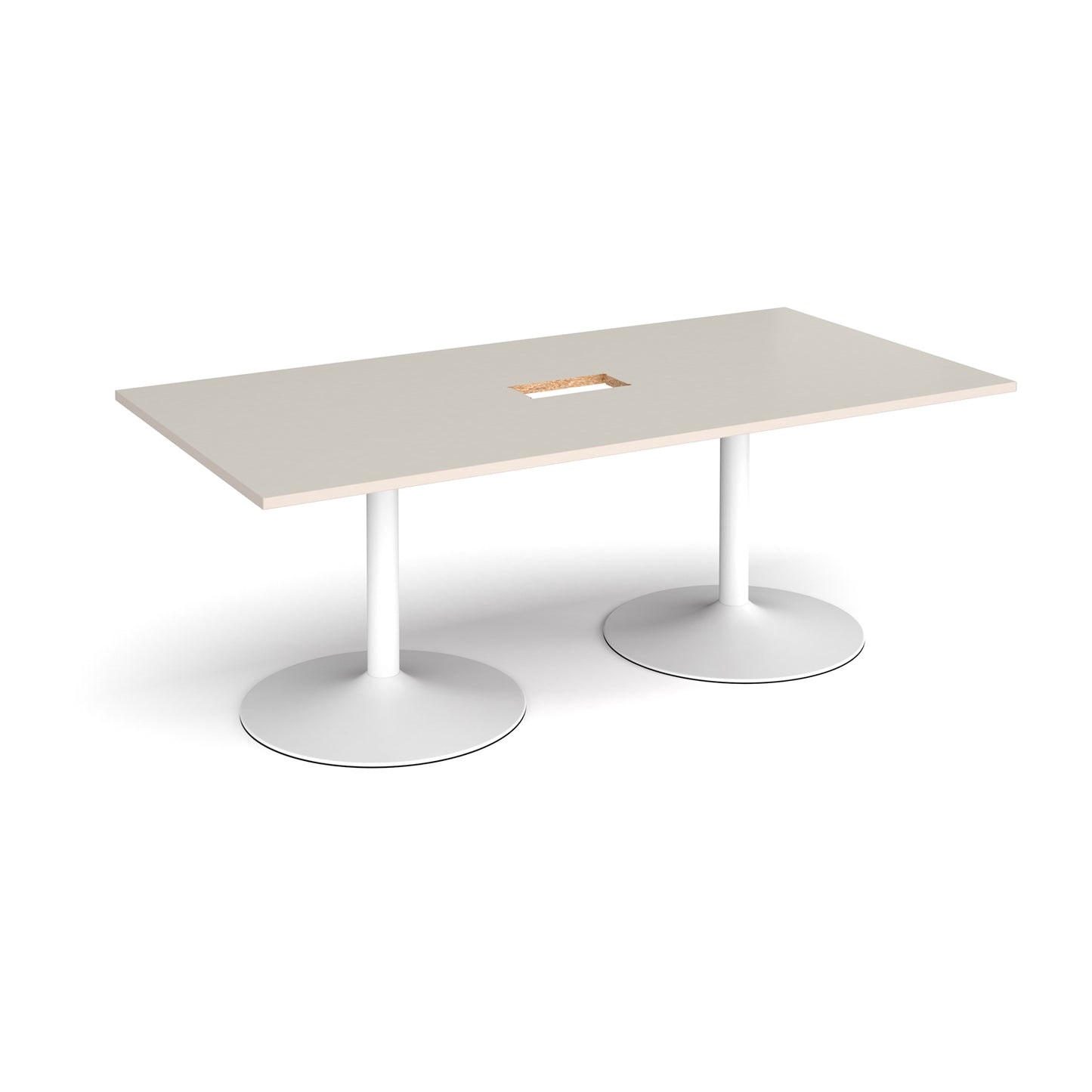Trumpet base rectangular power ready boardroom table - TB20-CO-WH-LG