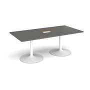 Trumpet base rectangular power ready boardroom table