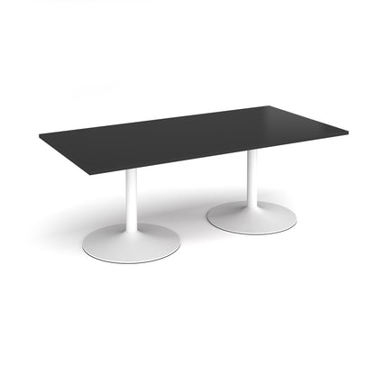 Trumpet base rectangular boardroom table - TB20-WH-BK