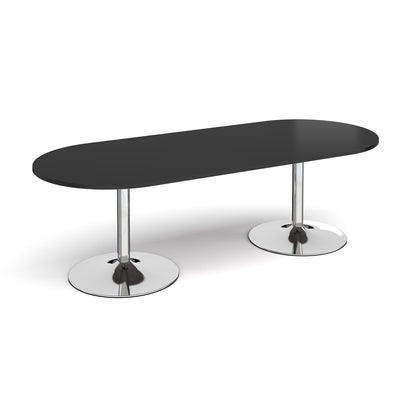 Trumpet base radial end boardroom table - TB24-C-BK
