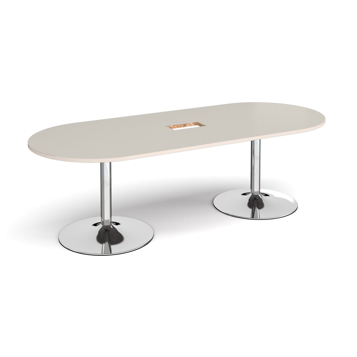 Trumpet base radial end power ready boardroom table - TB24-CO-C-LG