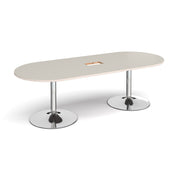 Trumpet base radial end power ready boardroom table
