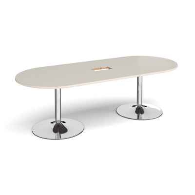 Trumpet base radial end power ready boardroom table - TB24-CO-C-LG