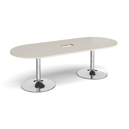 Trumpet base radial end power ready boardroom table - TB24-CO-C-LG