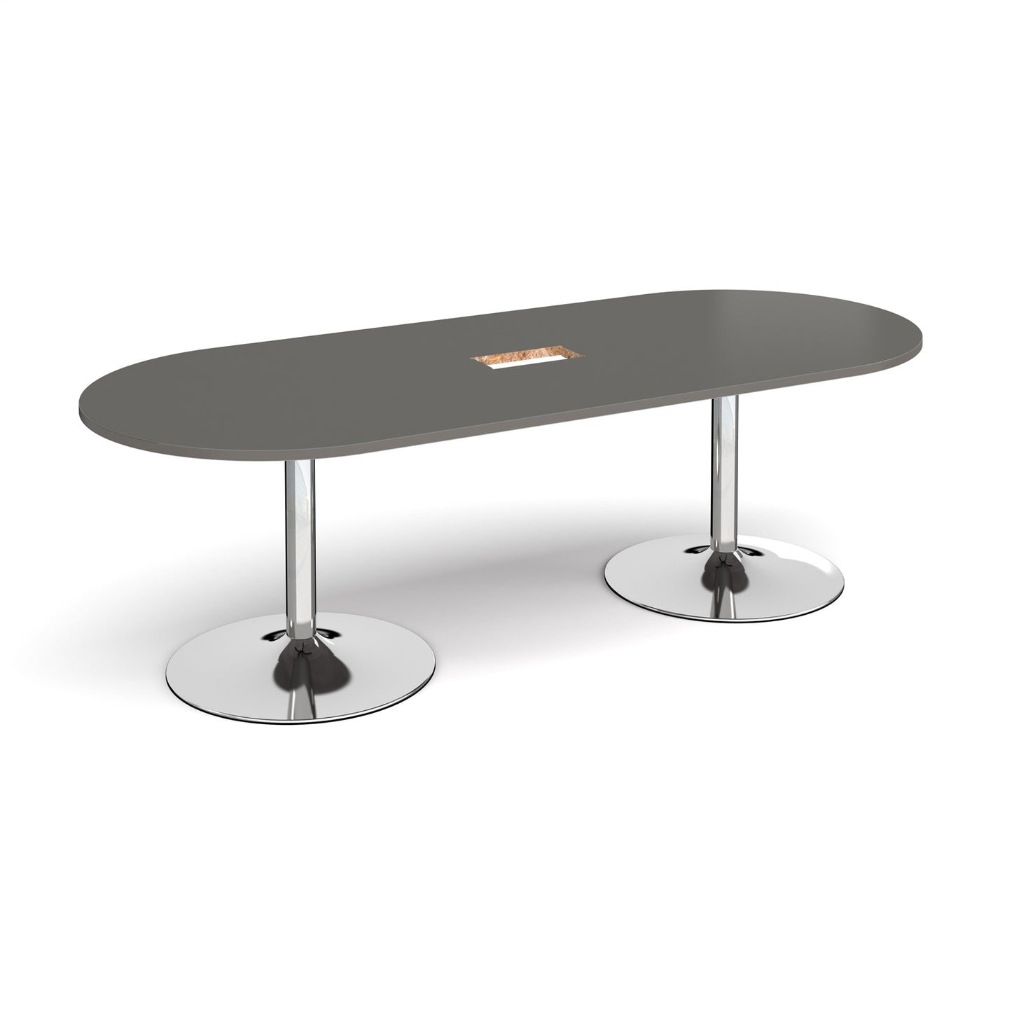Trumpet base radial end power ready boardroom table - TB24-CO-C-OG