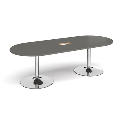 Trumpet base radial end power ready boardroom table - TB24-CO-C-OG