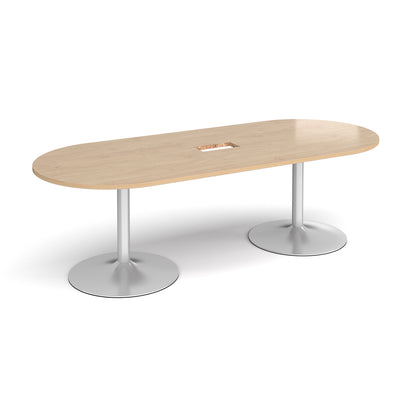 Trumpet base radial end power ready boardroom table - TB24-CO-S-KO