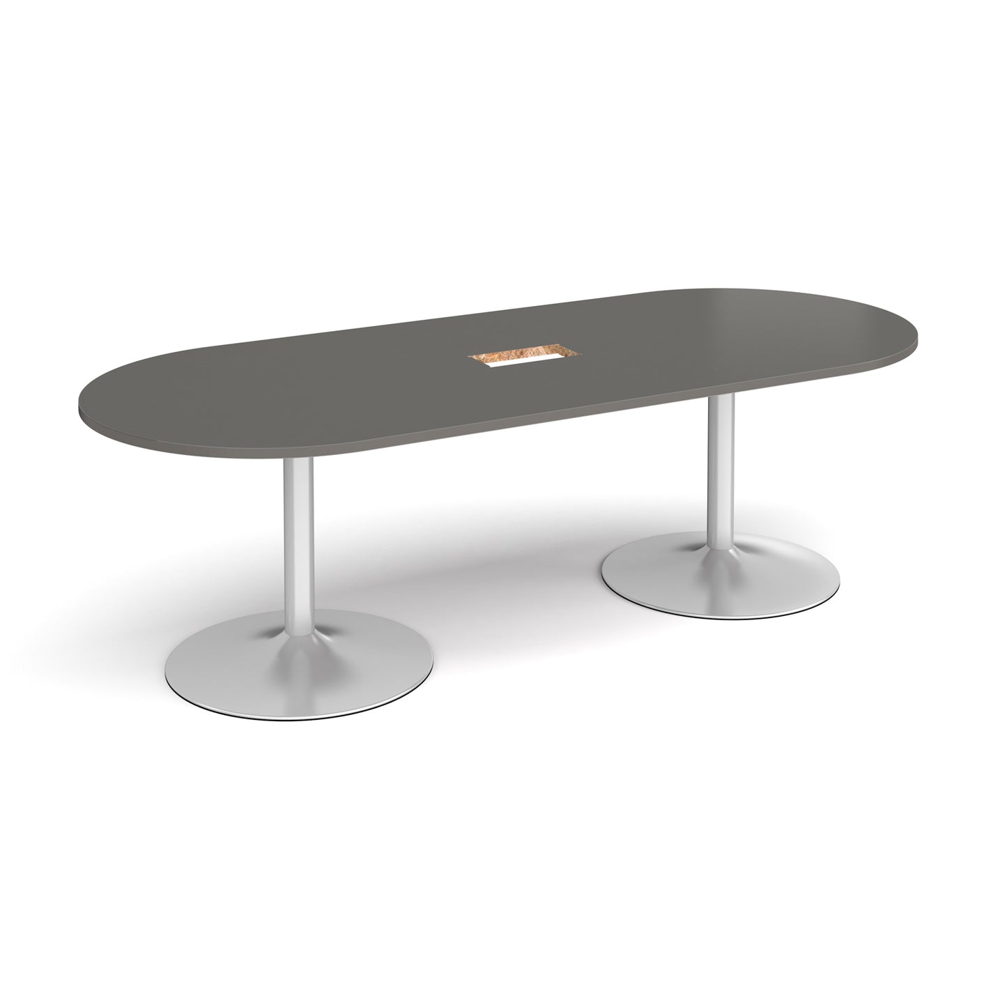 Trumpet base radial end power ready boardroom table - TB24-CO-S-OG